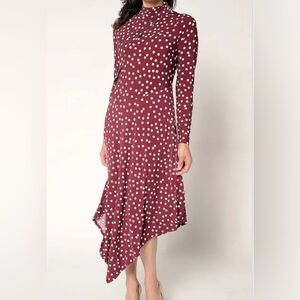 New Me by Jennie Garth Asymmetrical City Midi Dress BlackBerry size Large